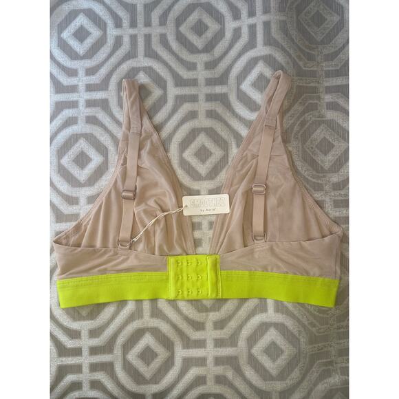 AERIE SMOOTHEZ MESH PLUNGE BRALETTE Sand size L NWT - Picture 5 of 6